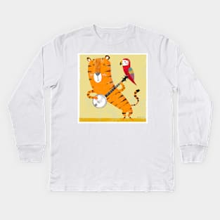 Tiger and Parrot Kids Long Sleeve T-Shirt